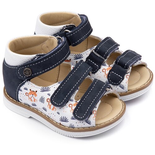 фото Сандалии детские 26036 р21кожа, ирис синий/тигр tapiboo