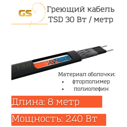 Кабель нагревательный саморегулирующийся TSD-30P 76 м 2280 Вт