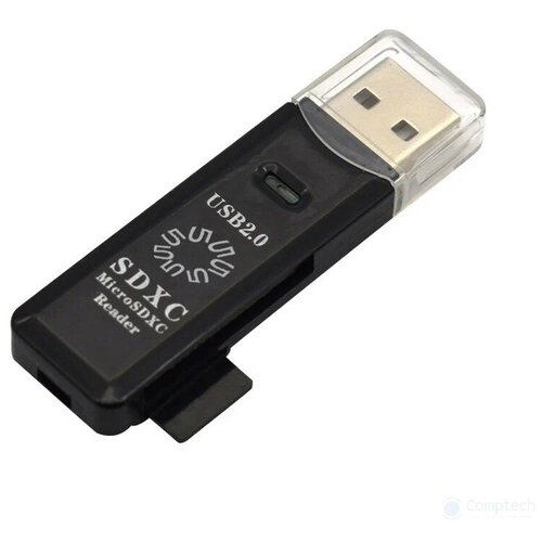 Карт-ридер 5bites USB 2.0 / SD / TF / USB Plug RE2-100BK usb flash накопитель 5bites re2 102bl
