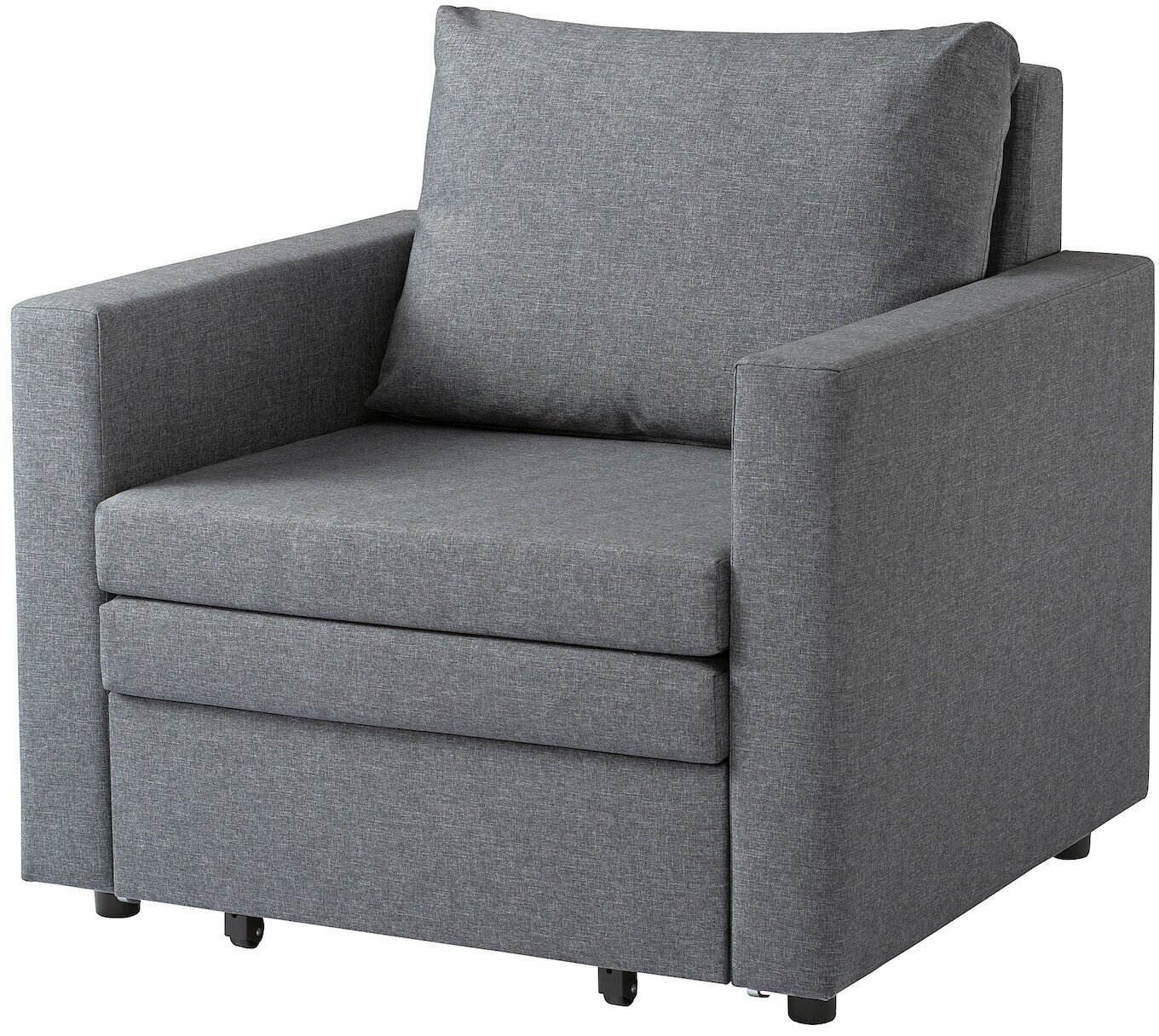 фото Кресло-кровать икеа ваттвикен, 92 x 83 см, спальное место: 200х70 см, обивка: текстиль, цвет: светло-серый