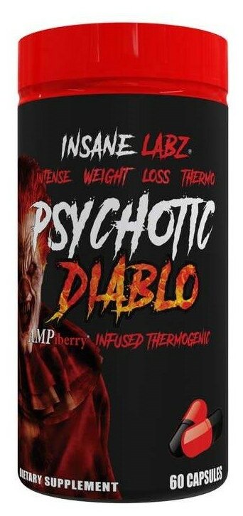 Insane Labz термогеник Psychotic Diablo, 60 шт., нейтральный