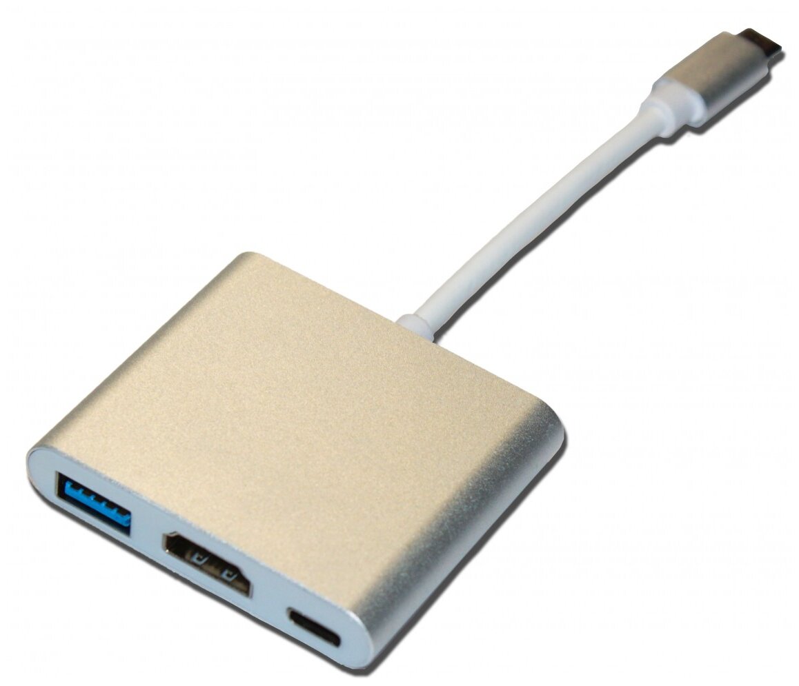 Кабель PALMEXX USBC-HDMI-USB3.1-USBC / серебро