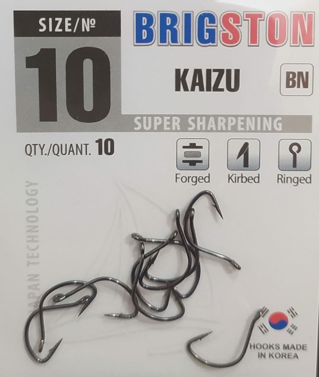 Рыболовные крючки Brigston Kaizu (BN) №10 упаковка 10 штук