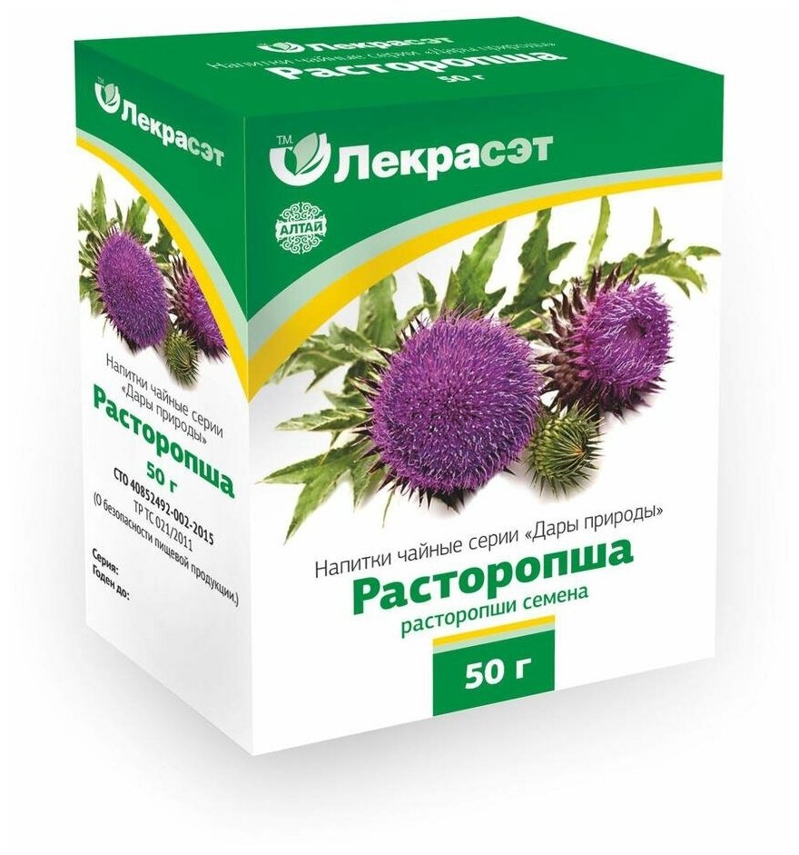 Расторопши семена чайный напиток 50г ЛЕКРА-СЭТ - фото №1