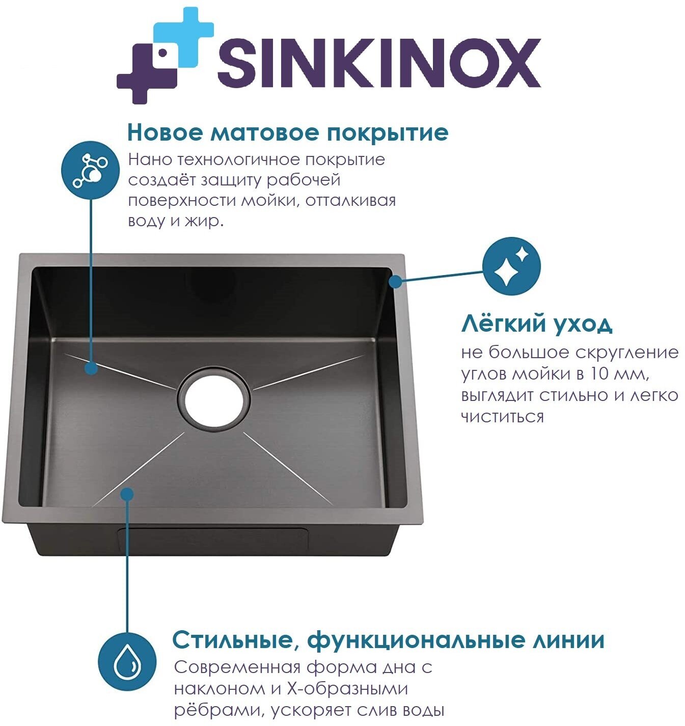 Кухонная мойка для подстольного монтажа SINKINOX ION 54 - фотография № 2