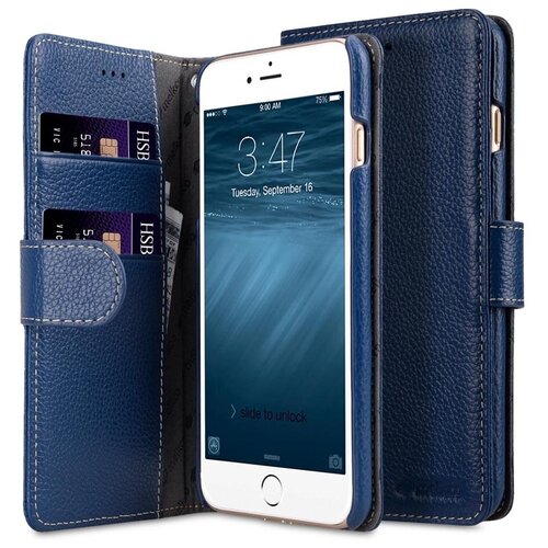 Кожаный чехол книжка Melkco для iPhone 7 Plus/8 Plus (5.5) - Wallet Book Type - темно-синий кожаный чехол книжка gsmin series ktry для apple iphone 11 с магнитной застежкой синий