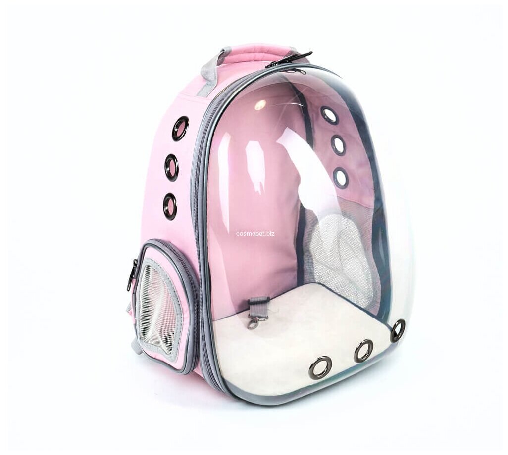 Рюкзак — переноска с прозрачной стенкой. Розовый. 36x24x48 см - фотография № 1