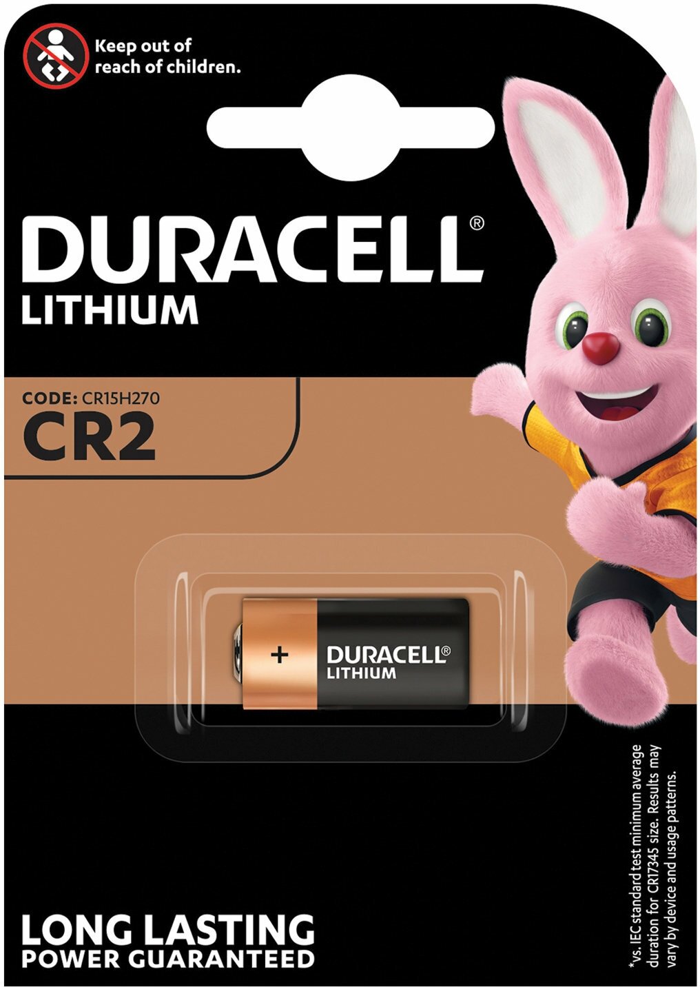 Батарейка Duracell Ultra CR2, Lithium, 1 шт в блистере, 3 В (75054620)