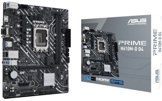 Материнская плата Asus PRIME H610M-D D4 (LGA1700, mATX)