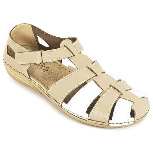 фото Босоножки из натуральной кожи inblu vc20ch cветло-бежевые (размер 37 / 23см)