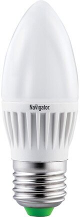 Лампа светодиодная E27, 7 Вт, 60 Вт, 220 В, свеча, 4000 К, свет холодный белый, Navigator - фото №1