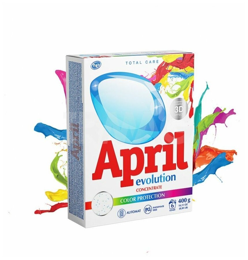 Стиральный порошок APRIL Evolution Color protection (автомат), 0.4 кг