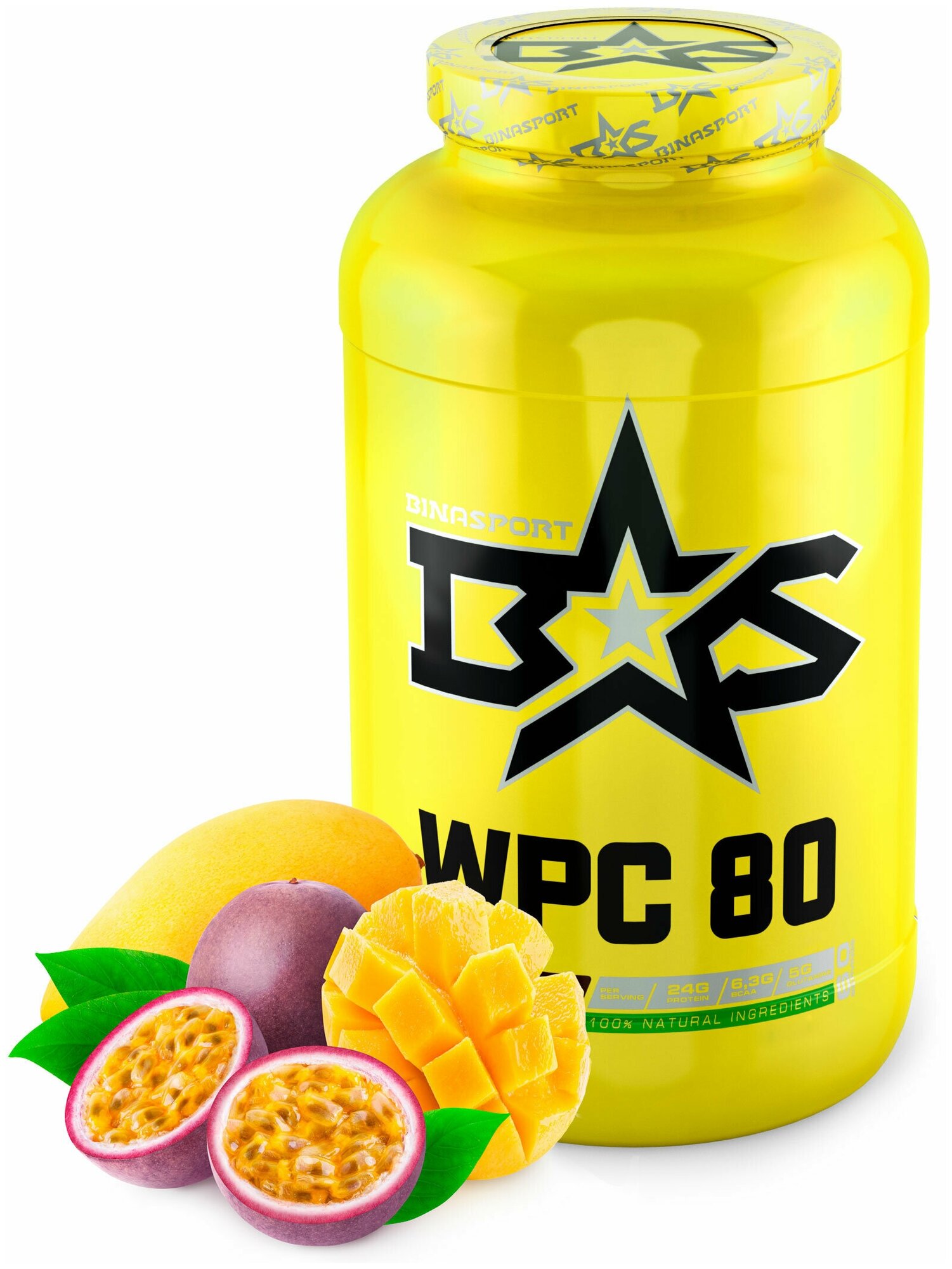 Протеин BINASPORT WPC 80 WHEY PROTEIN (1300 г,Манго-маракуйя)