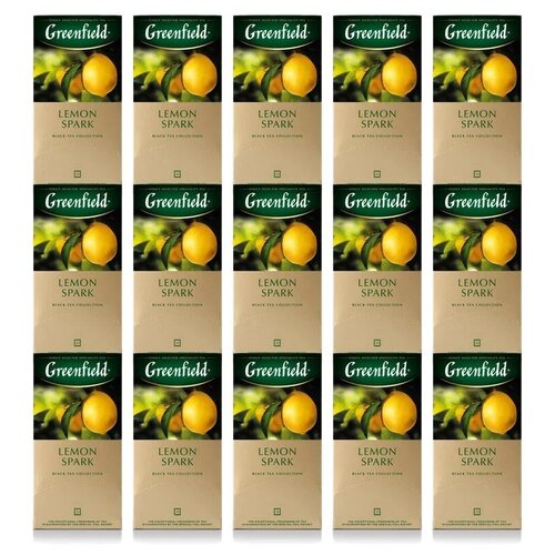 фото Чай черный greenfield lemon spark в пакетиках набор 15 упаковок, 375 шт.