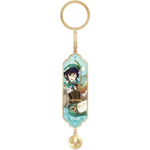 kawaii genshin impact game mini dakimakura strap charm keychain venti anime girl otaku figure pendant bag hanging ornament gift Брелок miHoYo, зеленый