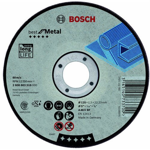 BOSCH Best for Metal 2608603518, 125 мм, 1 шт. диск отрезной bosch best for metal 2608603518 125 мм 1 шт