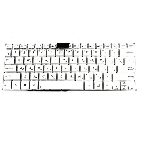 Клавиатура для Asus X200CA F200CA R200CA Белая p/n: 90NB02X2-R30190, 0KNB0-1123RU00, AEEX8700010 asus клавиатура для ноутбука asus f200ca f200ma x200ca x200la x200ma черная верхняя панель в сборе