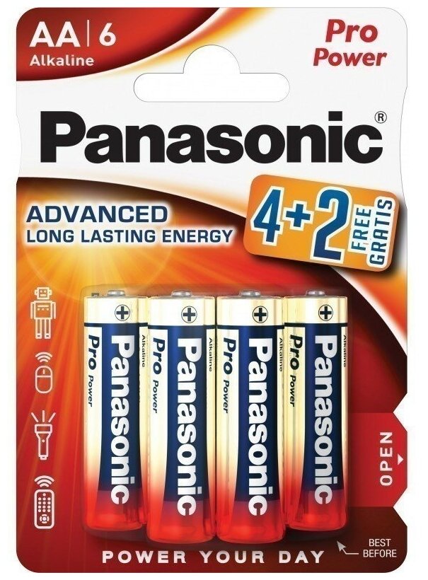 Panasonic Батарейка Panasonic Pro Power LR6PPG/6BP, 6шт