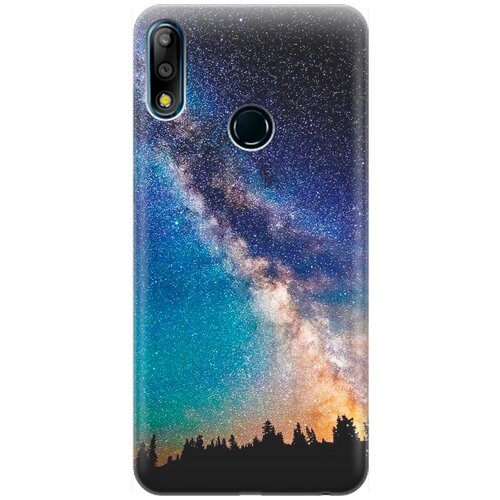 фото Силиконовый чехол на asus zenfone max pro (m2) zb631kl / асус зенфон макс про м2 с принтом "лес и звезды" re:pa