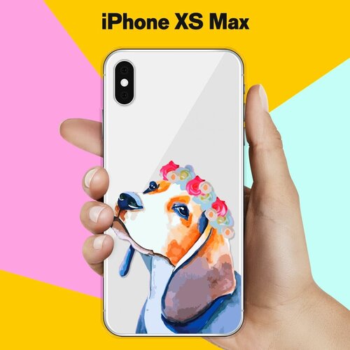 Силиконовый чехол Бигль на Apple iPhone Xs Max силиконовый чехол бигль с цветами на apple iphone xs