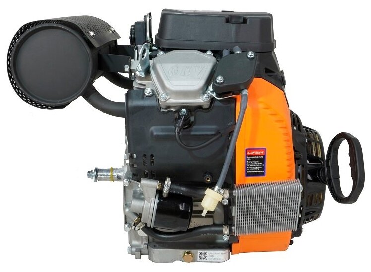 Двигатель бензиновый Lifan LF2V80F ECC (31л.с., 744куб. см, вал 25мм, ручной и электрический старт, катушка 20А) - фотография № 7