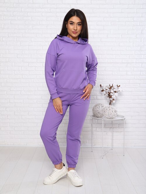 Костюм Промдизайн, худи и брюки, свободный силуэт, размер 58, фиолетовый