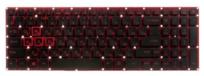 Клавиатура / keyboard / для ноутбука Acer Nitro 5 AN515 AN515-51 AN515-52 AN515-53 черная с красной подсветкой