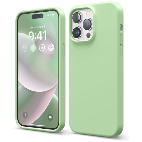 Чехол Elago Soft silicone для iPhone 14 Pro, цвет Пастельный зеленый (ES14SC61PRO-PGR)