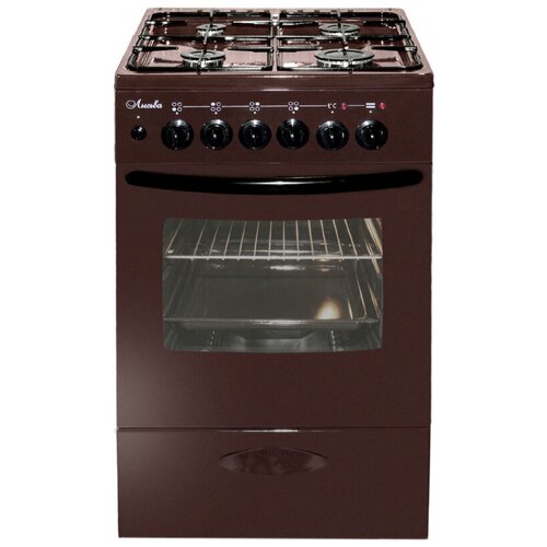 Комбинированная плита Лысьва ЭГ 404 МС-2у коричневая со стеклянной крышкой чугунная решетка 29811₽