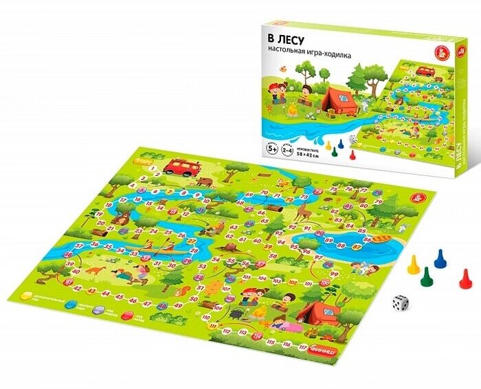 Настольная игра-ходилка Десятое Королевство "В лесу" игровое поле 58х42 см, для детей старше 5 лет (4745)