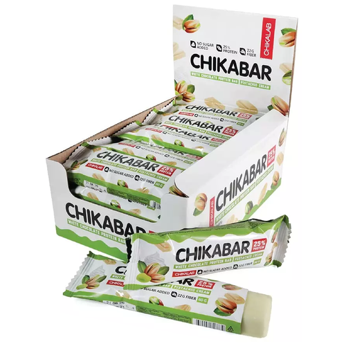 CHIKALAB Глазированный батончик CHIKABAR 60г (20шт коробка) (Фисташковый крем)