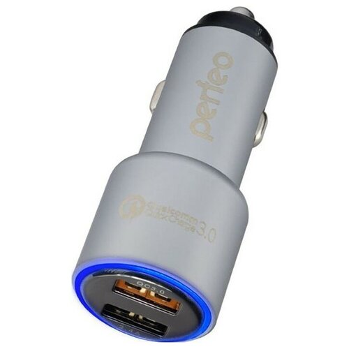 Автомобильное зарядное устройство Perfeo - 3 А 2 х USB серебристый