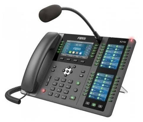 X210i Телефон IP Fanvil IP телефон 20 линий, внешний микрофон, цветной экран 4.3" + два доп. цветных экрана 3.5", HD, Opus, 10/100/1
