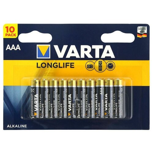 Батарейка VARTA LONGLIFE AAA, в упаковке: 10 шт.