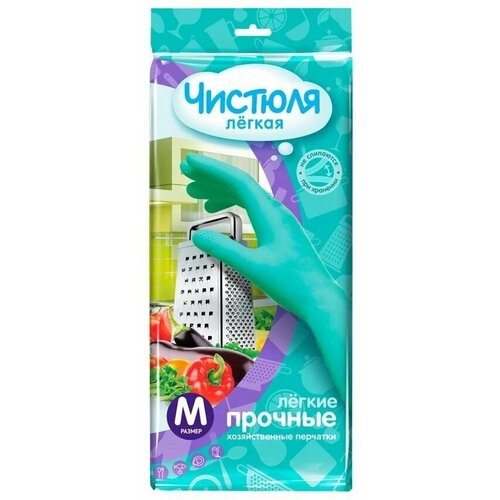 Хозяйственные перчатки Чистюля Легкая размер M 427₽