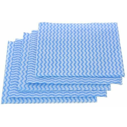 Салфетки хозяйственные Рыжий Кот, 30*30см, с перфорацией, синяя волна, набор 5шт/уп
