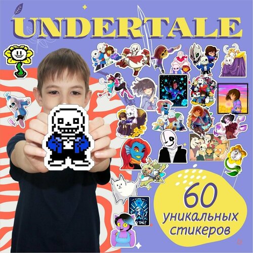 Наклейки Undertale 60 шт / детский стикерпак наклейки bts 48 шт стикерпак