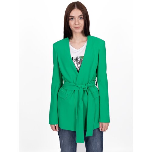 Пиджак Fracomina, силуэт прилегающий, размер M, зеленый