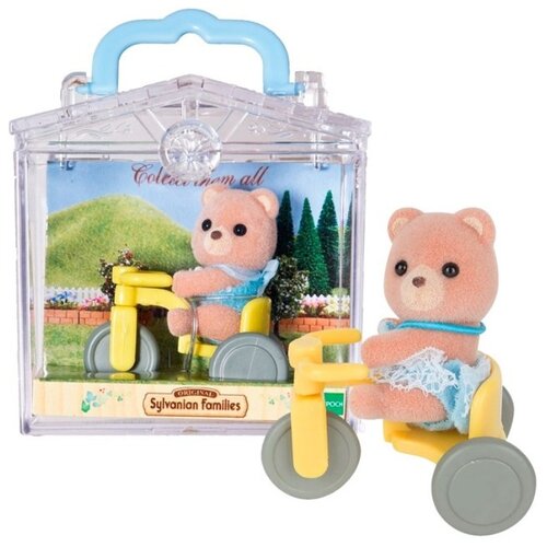 фото Sylvanian families набор "младенец в пластиковом сундучке" (медвежонок на велосипеде) 4391-1