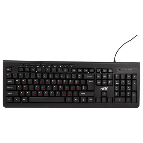 HIPER WIRED KEYBOARD OK-2000, USB, 114, 1.5m, black