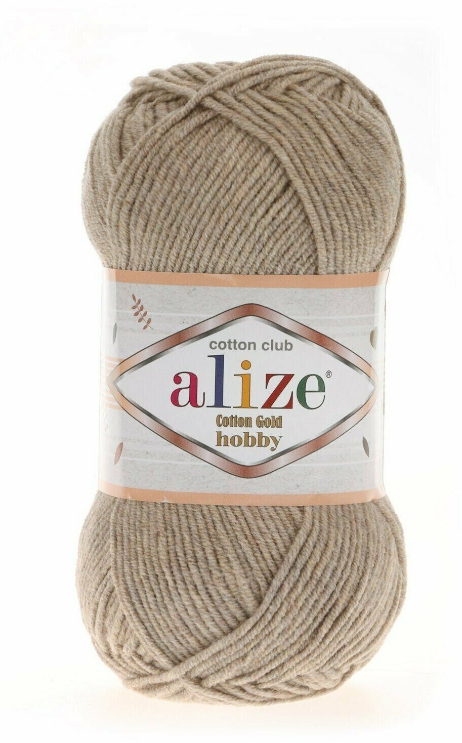 Пряжа Alize Cotton gold hobby (Ализе Коттон голд хобби) 1 шт 152 бежевый меланж 55% хлопок, 45% акрил 165 м, 50г