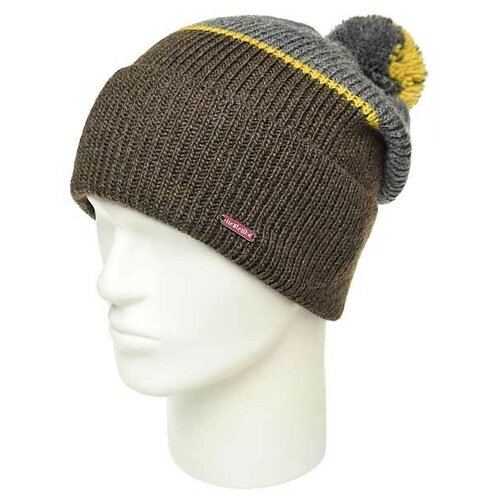 фото Шапка бини marhatter, размер 57-59, коричневый, серый