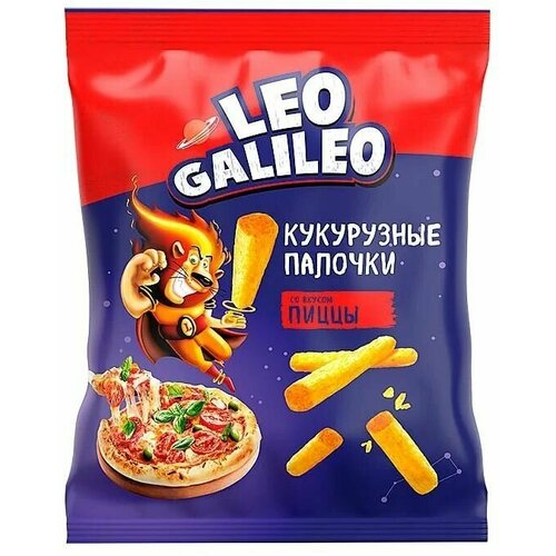 Leo Galileo, кукурузные палочки со вкусом пиццы,7 шт по 45 г