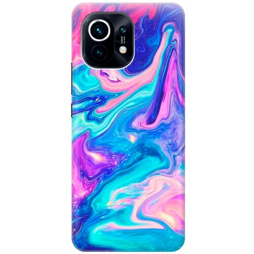 фото Силиконовый чехол на xiaomi mi 11 / сяоми ми 11 с принтом "сине-розовые краски" re:pa