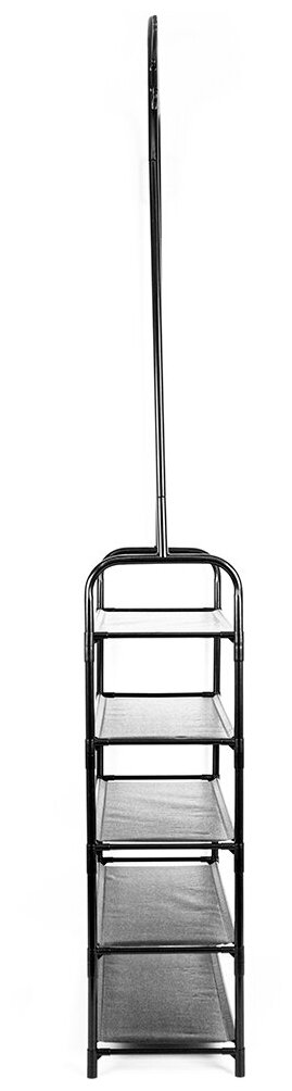 Вешалка напольная (5 полок, черная, 163х25х60 см с колёсиками) Hans&Helma органайзер для вещей стеллаж / этажерка - фотография № 7