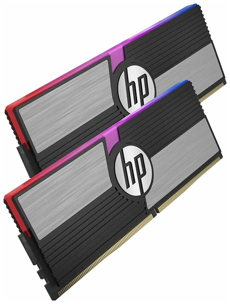 Память оперативная DDR4 HP V10 RGB 32Gb (16Gbx2) PC25600, 3200Mhz, (48U47AA)