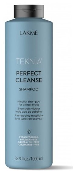 Мицеллярный шампунь для волос Lakme Teknia Perfect Cleanse Shampoo Глубокое очищение, 1000 мл