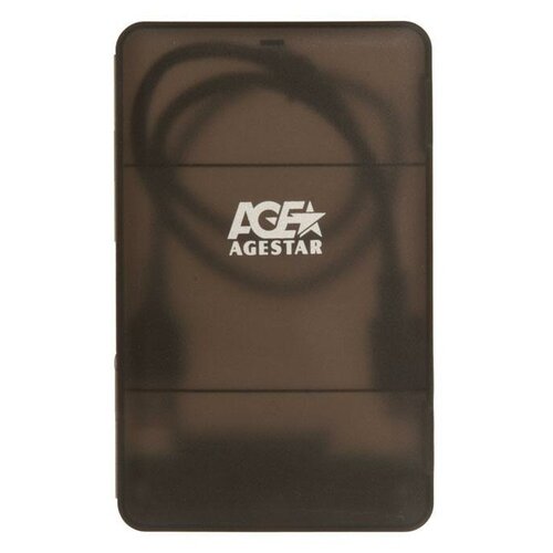 Внешний корпус 2.5 SATAIII HDD/SSD AgeStar 3UBCP3C (BLACK) USB 3.0, пластик, черный, безвинтовая конструкция корпус для ssd hdd agestar 31ub2p3c black 2 5 sata контейнер пластик черный usb 3 1 usb c