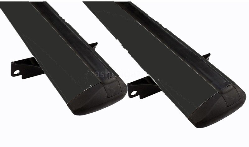 Багажник на крышу Atlant, 6030+7056, черные крыловидные дуги 1,1м на Ниссан Патфайндер 2005-2012 с рейлингами, арт:21188-27