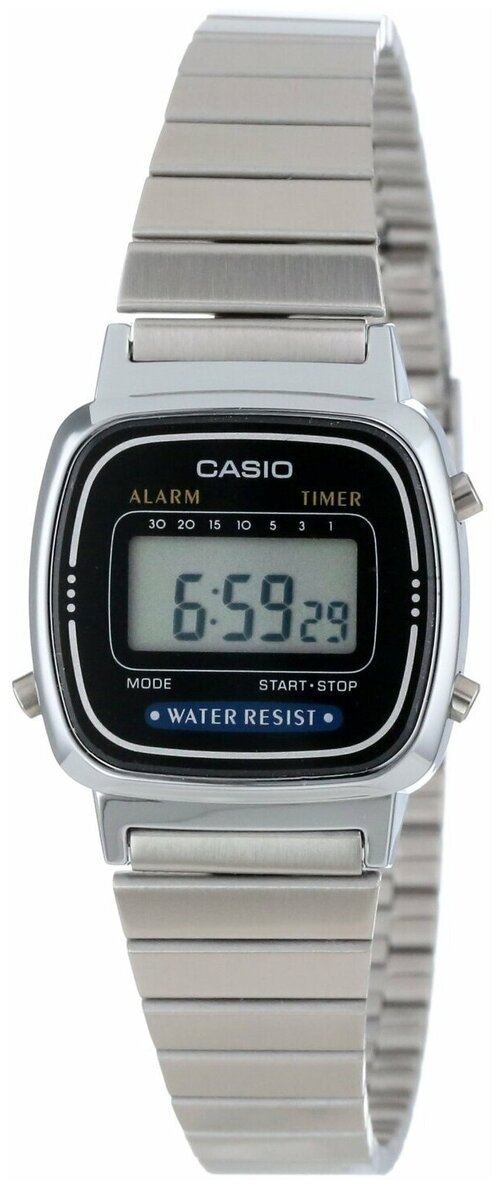 Наручные часы CASIO LA670WA-1, серебряный, черный